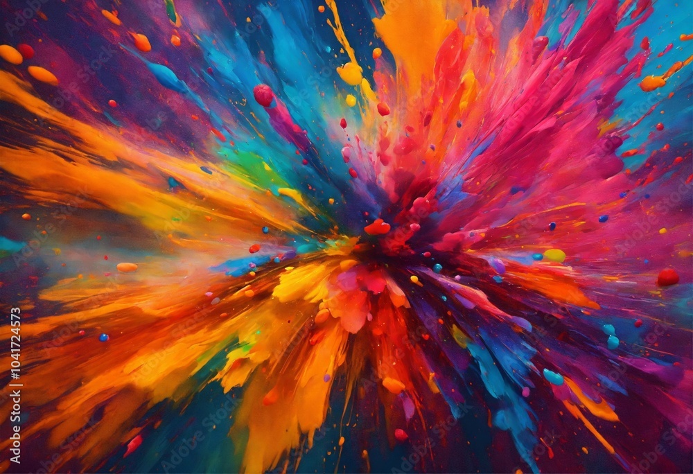 Obraz premium Swirling paint illustration, AI generated