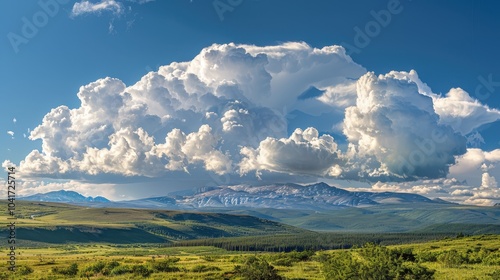 Cumulonimbus Clouds Over Mountain Range