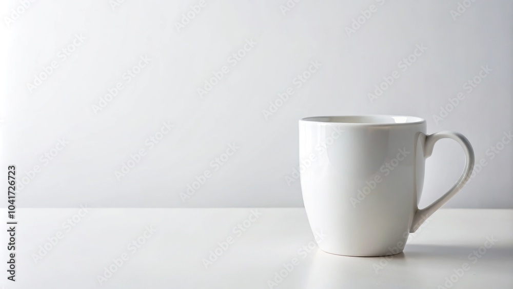Fototapeta premium blank white coffee mug on table with white background