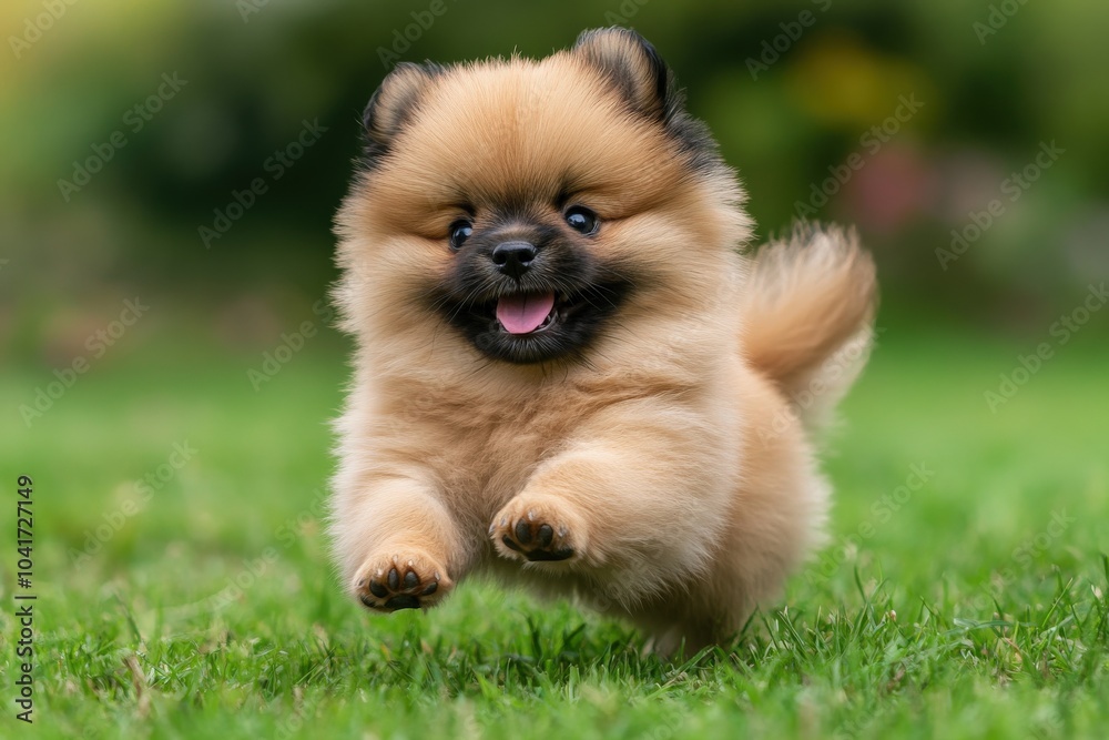 Pekingese Dog Running with Happiness on the Grass: Adorable Chinese Dog Breed Pekingese Dog Running with Happiness on the Grass: Adorable Chinese Dog Breed