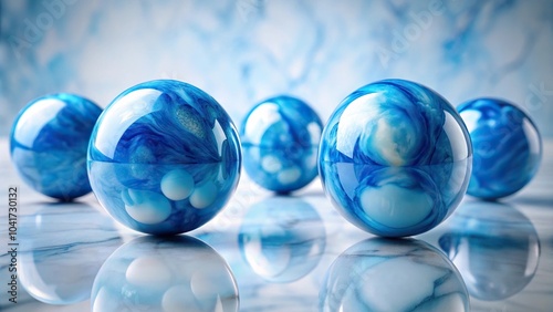 blue and white marbles spheres glass sphere