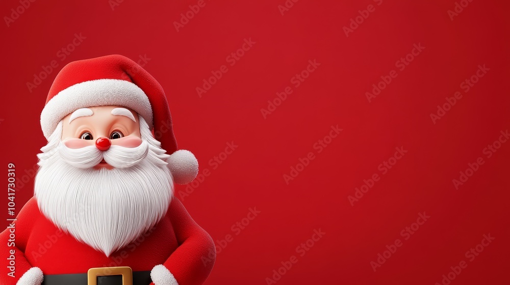 A red background with a cartoon character of Santa Claus A red background with a cartoon character of Santa Claus