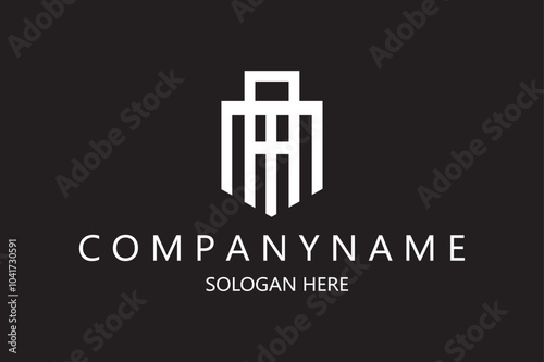 Am letter logo  vector design whit and black color.