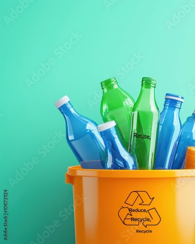 Neatly Sorted Glass Bottles in Recycling Container