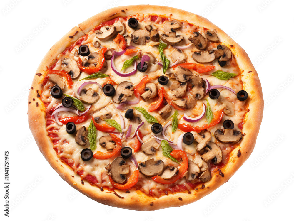 a pizza with mushrooms and olives a pizza with mushrooms and olives