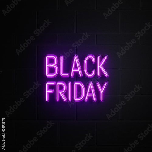 Retro futuristic neon sign with text 