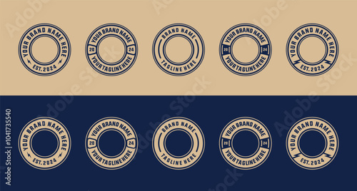 logo badge design template with the text editable for clothing, sport and apparel