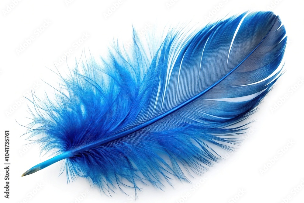 Blue feather isolated on white background Blue feather isolated on white background