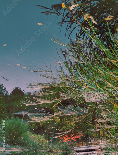 dreamy autumn silver grass photo