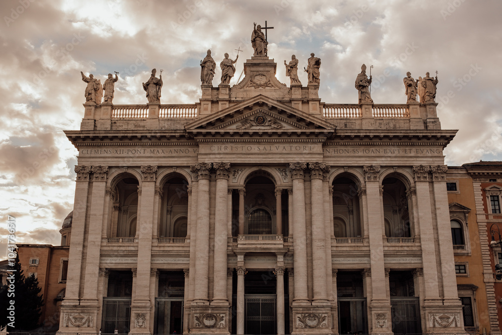Statues and Architecture of St. John Lateran Basilica in Rome Statues and Architecture of St. John Lateran Basilica in Rome