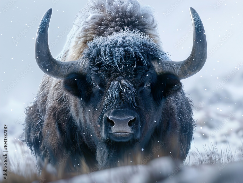 Yak in the Snow: A Majestic Portrait of Winter Yak in the Snow: A Majestic Portrait of Winter