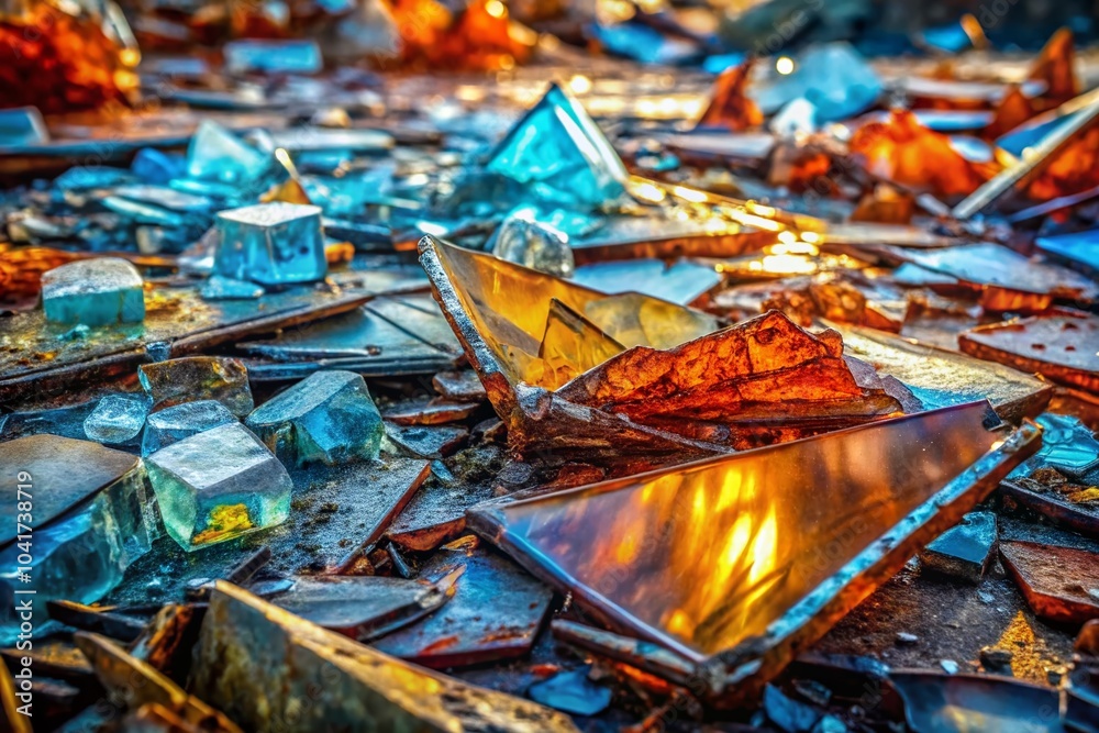 Abstract Shattered Glass and Smashed Metal Background for Artistic Photography Abstract Shattered Glass and Smashed Metal Background for Artistic Photography