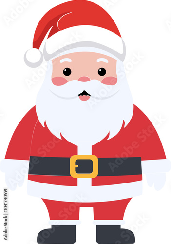 Cartoon Santa Claus Character Element in Standing Pose.