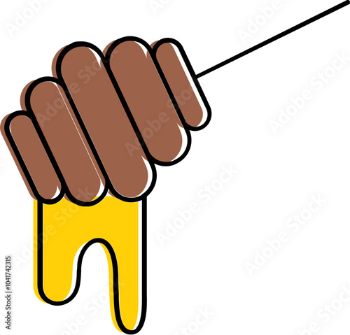 Brown and Yellow Honey Dipper Icon or Symbol.