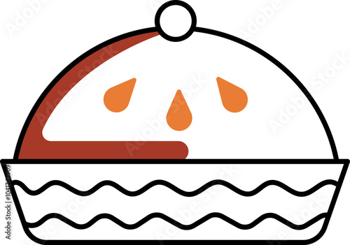 Isolated Delcious Cupcake Flat Icon in Brown and White Color.