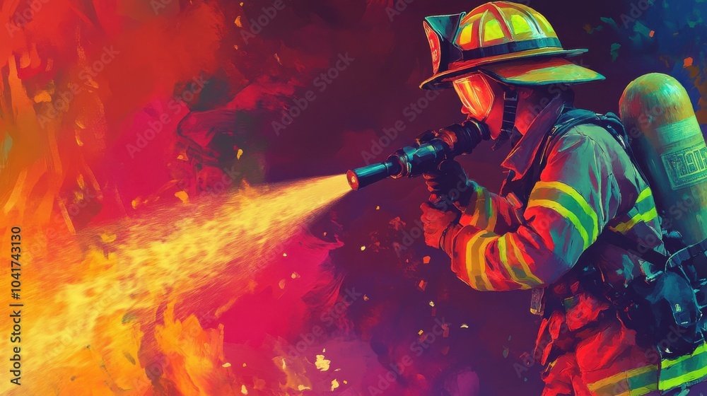Fototapeta premium Brave Hearts: The Heroes of Firefighting