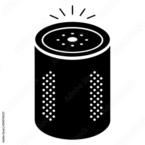 Voice Assistant Speaker silhouette vector illustration