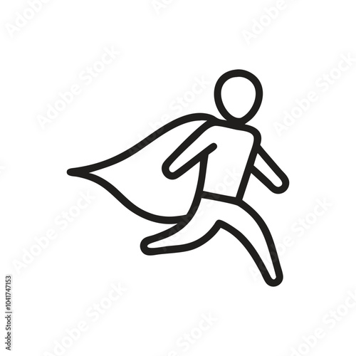 Superhero icon on white background