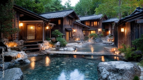 Serene Retreat in a Traditional Japanese Village Setting