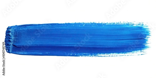 blue paint brush stroke on white background