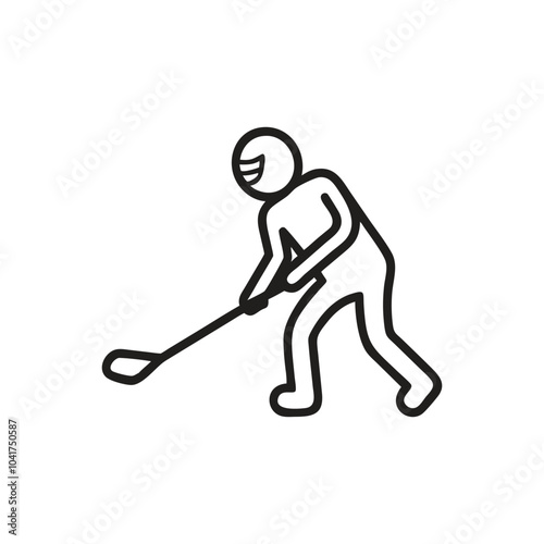 Lacrosse player icon on white background