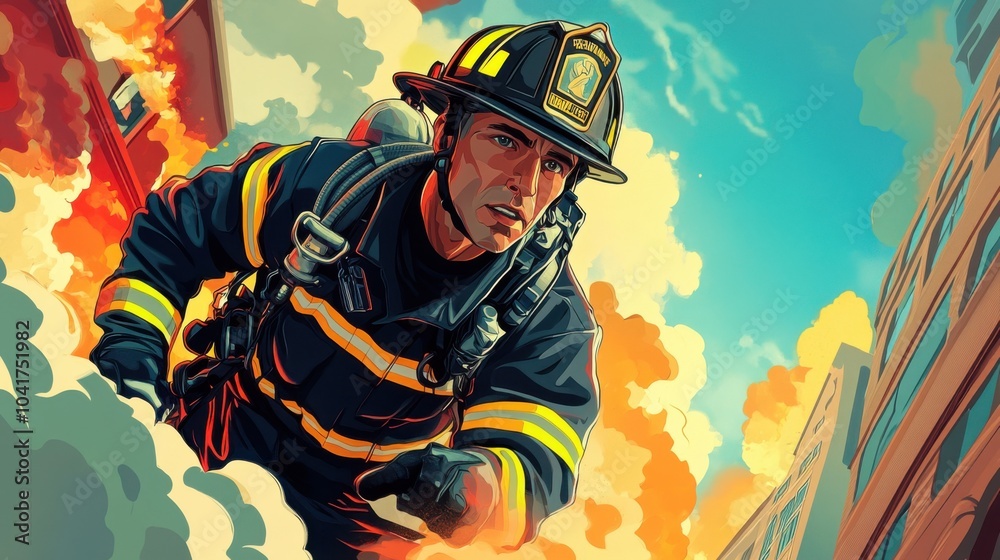 Fototapeta premium Brave Hearts: The Heroes of Firefighting