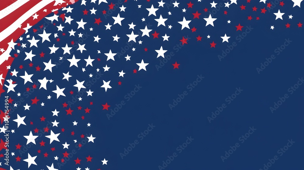 Fototapeta premium Patriotic American Flag-Inspired Abstract Design with Vibrant Stars and Stripes