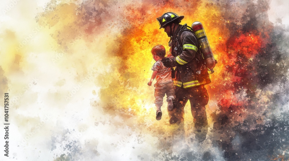Fototapeta premium Brave Hearts: The Heroes of Firefighting