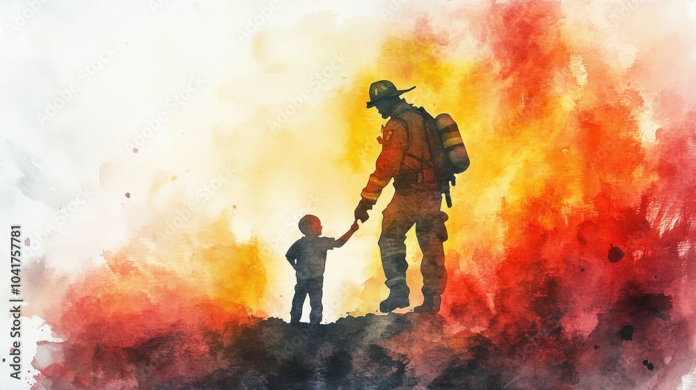 Fototapeta premium Brave Hearts: The Heroes of Firefighting