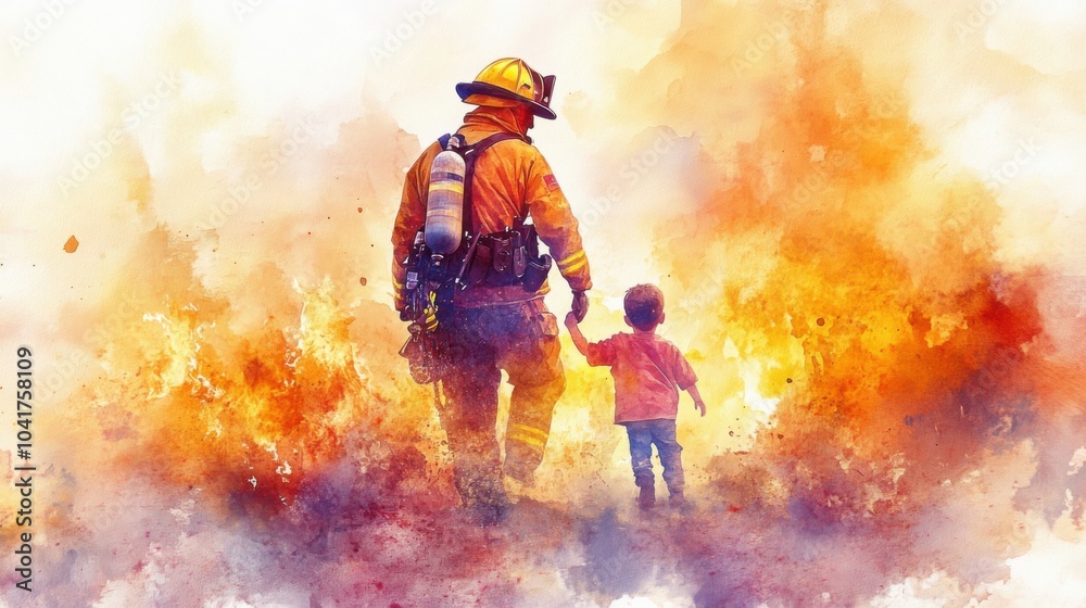 Fototapeta premium Brave Hearts: The Heroes of Firefighting