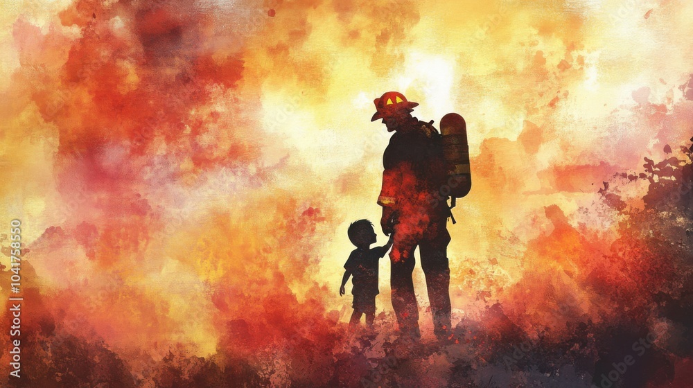 Fototapeta premium Brave Hearts: The Heroes of Firefighting