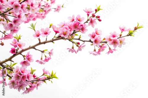 Wallpaper Mural Branch of tree with pink flowers on white background with red hearts at a tilted angle Torontodigital.ca