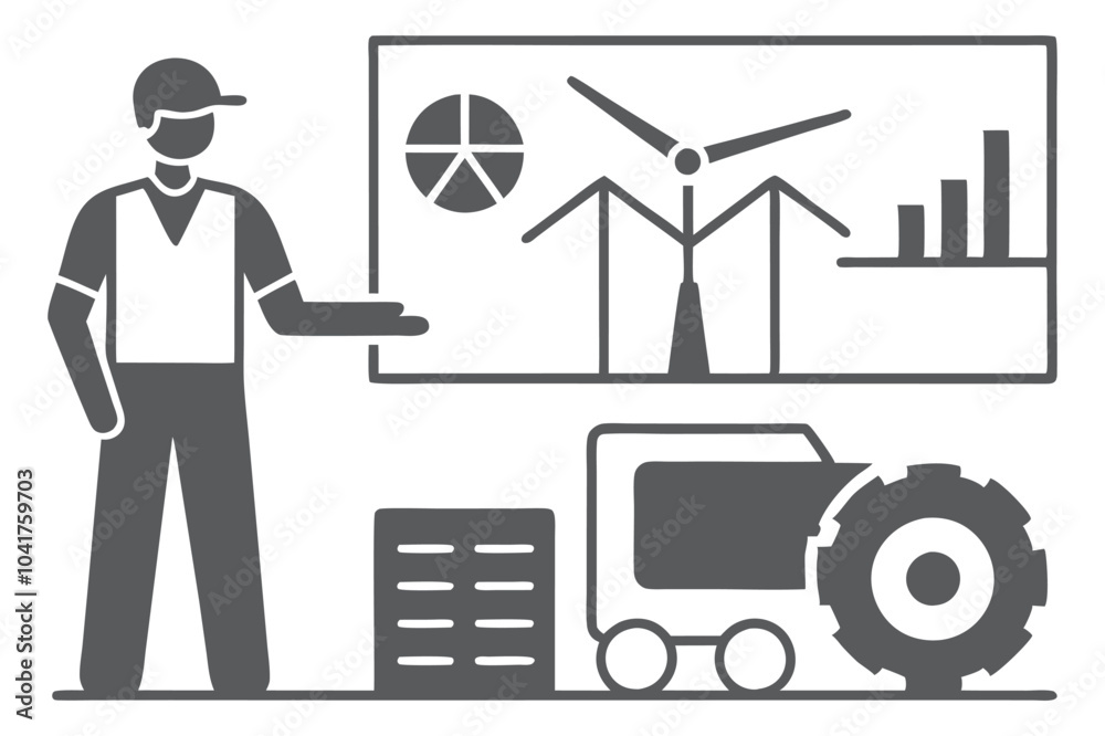 Modern agriculture technology with agriculture dashboard showing farm data and renewable energy Silhouette Modern agriculture technology with agriculture dashboard showing farm data and renewable energy Silhouette