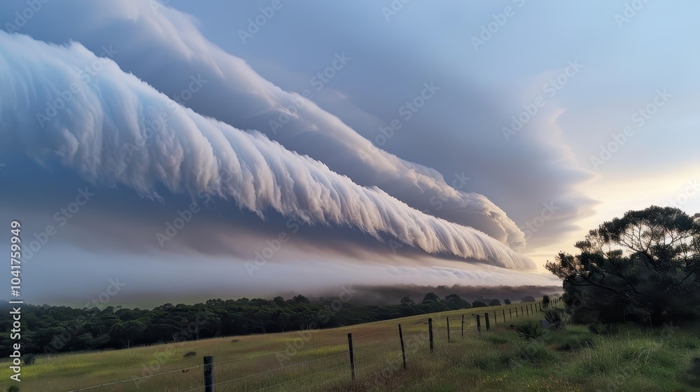 Obraz premium Massive Cloud Roll Stretching Across the Horizon