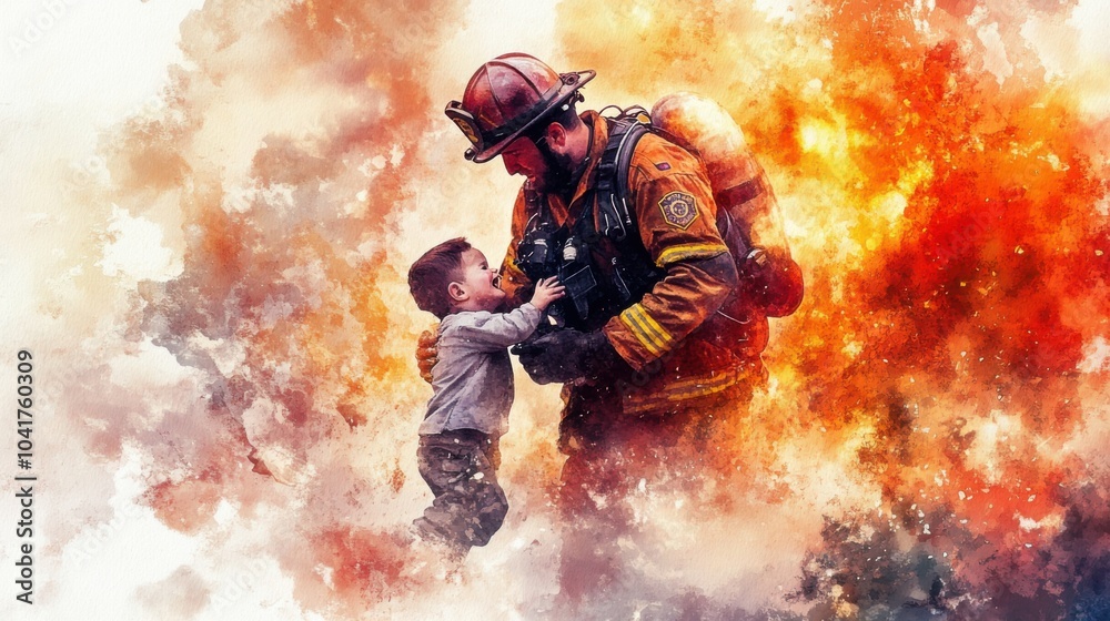 Fototapeta premium Brave Hearts: The Heroes of Firefighting