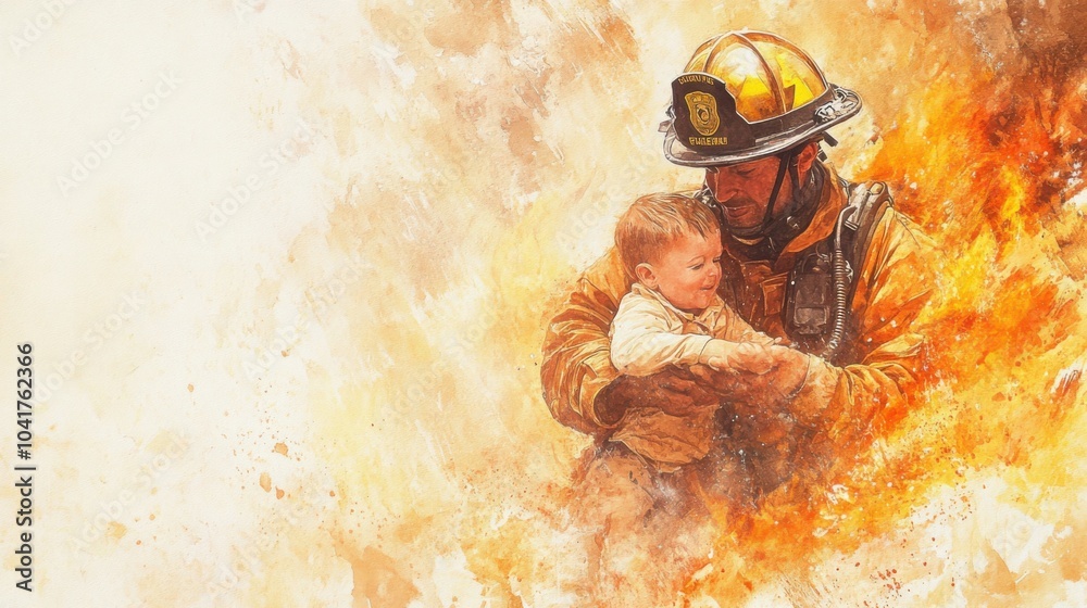 Obraz premium Brave Hearts: The Heroes of Firefighting