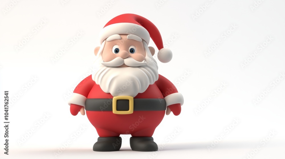 A cartoonish image of Santa Claus standing on a white background A cartoonish image of Santa Claus standing on a white background