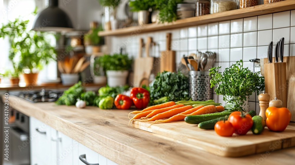 Fresh Vegetables on a Kitchen Fresh Vegetables on a Kitchen