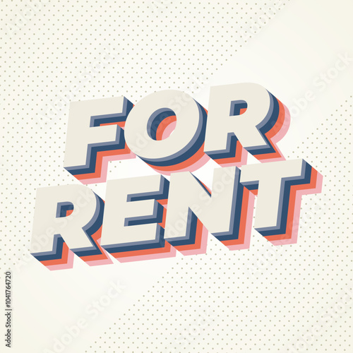 For rent. Text effect for social media or online media. Square size