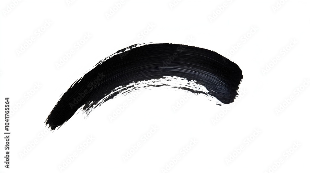 Japanese Traditional Ink Brush Stroke with Copyspace on White Background Japanese Traditional Ink Brush Stroke with Copyspace on White Background