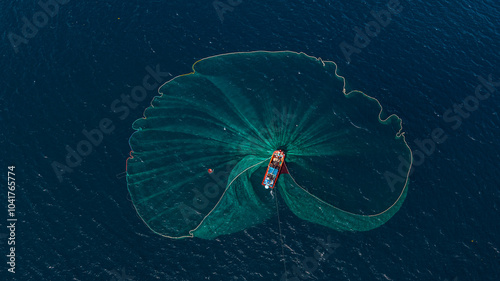 Anchovy fishing season in Dai Lanh sea, Phu Yen, Vietnam.