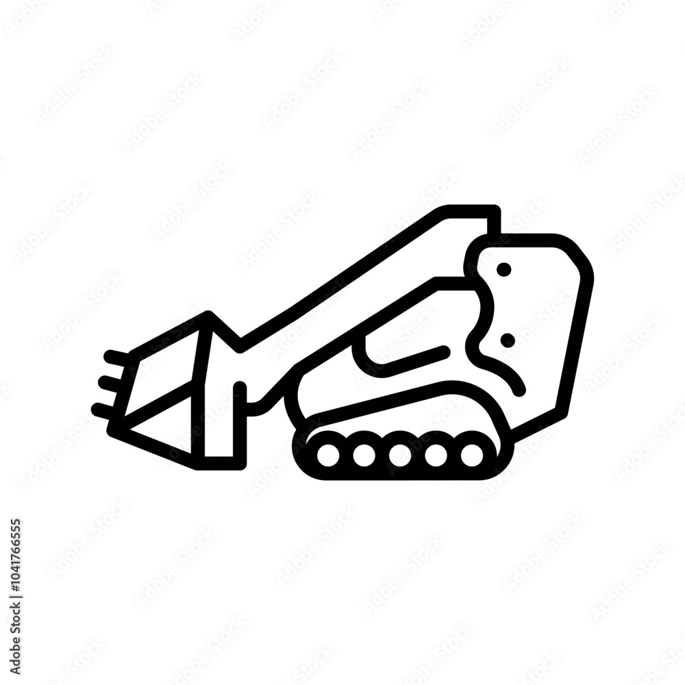 Multi-purpose Snowplow black line illustration. Snow removal machine. Multi-purpose Snowplow black line illustration. Snow removal machine.
