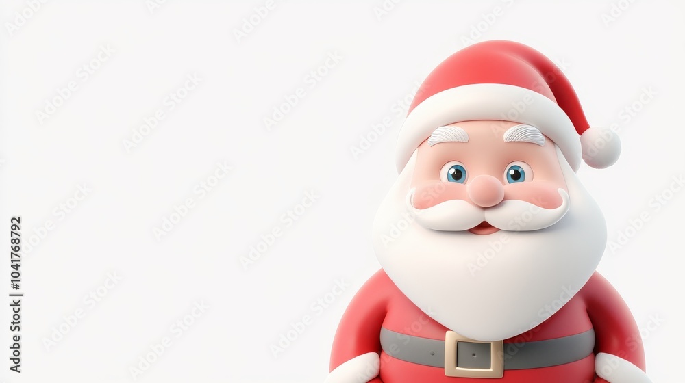 A cartoonish image of Santa Claus with a red hat and a white background A cartoonish image of Santa Claus with a red hat and a white background