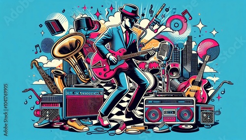 Retro vibes 1960s boogie woogie rock n roll