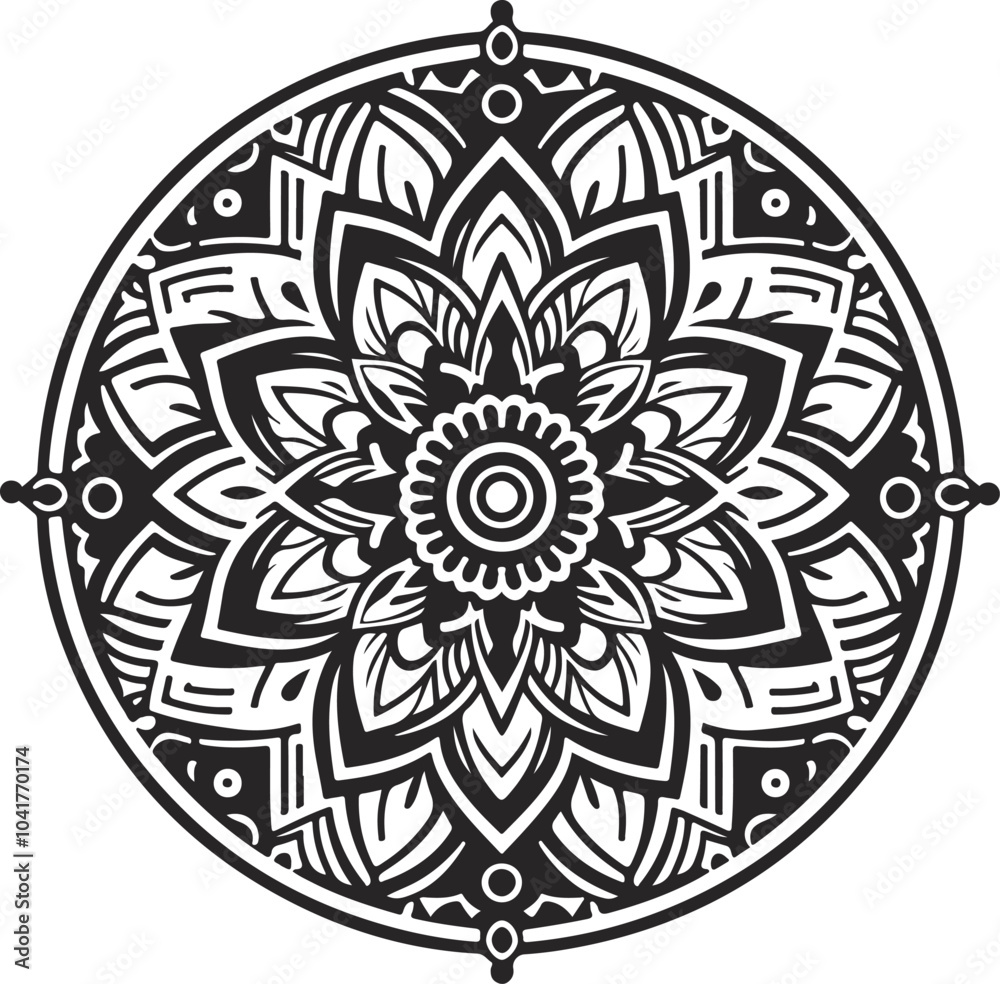 Elegant black and white mandala concept background Elegant black and white mandala concept background