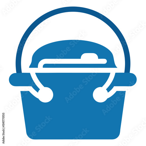 Wash soap bucket vector icon.