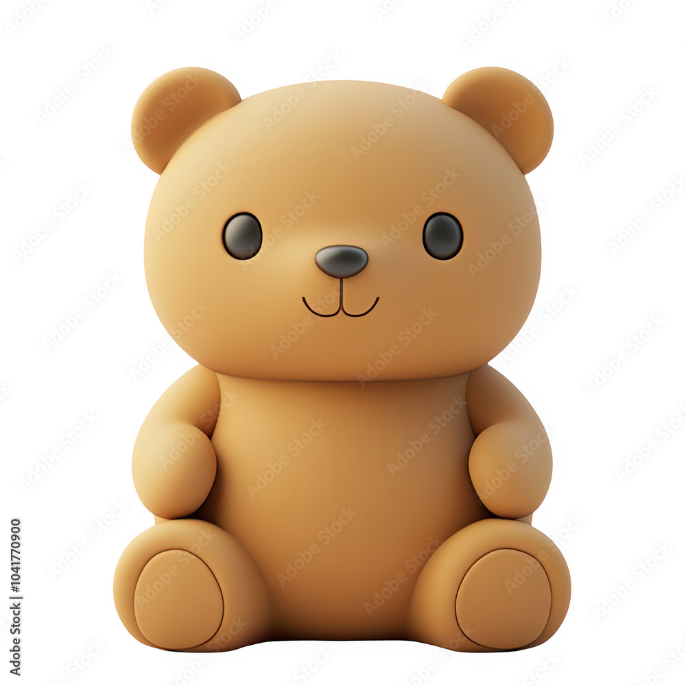 Teddy bear 3d icon PNG, cartoon style minimal on transparent, isolate on white background
