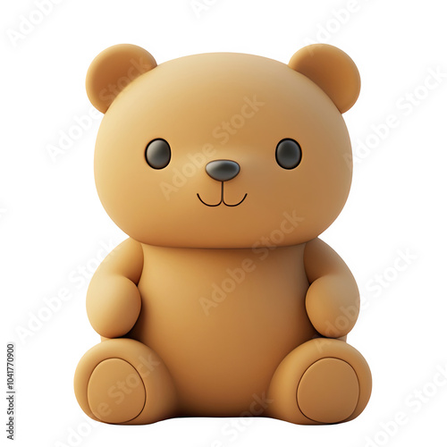 Obraz na płótnie Teddy bear 3d icon PNG, cartoon style minimal on transparent, isolate on white background w salonie