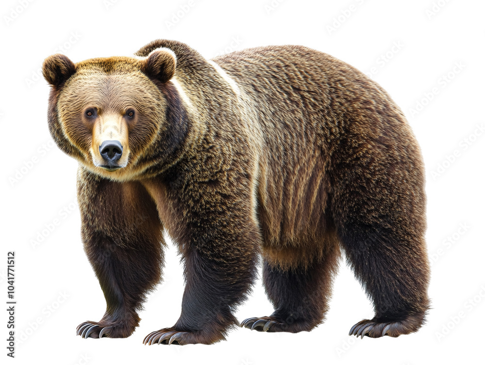 a brown bear standing on a white background a brown bear standing on a white background
