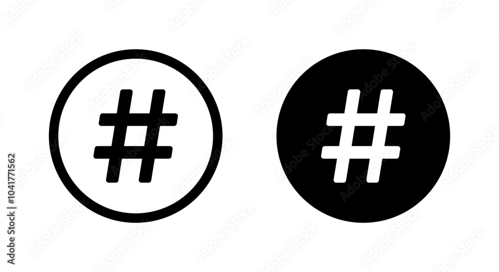 Obraz premium Hashtag icon on black circle. Social media element post